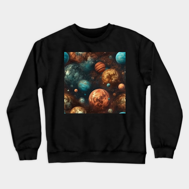 Planets Pattern Crewneck Sweatshirt by tommytyrer
